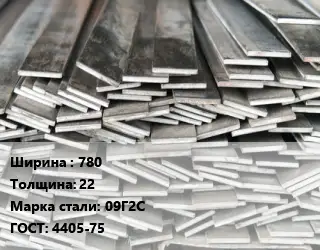 Полоса стальная 780х22 Сталь: 09Г2С ГОСТ: 4405-75